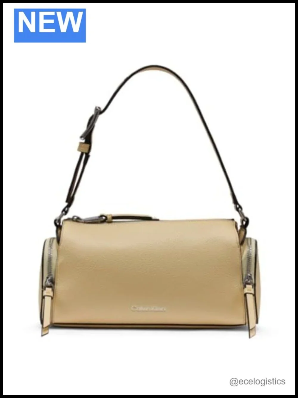 Vegan Leather Organizational Shoulder Bag with Adjustable Crossbody Strap